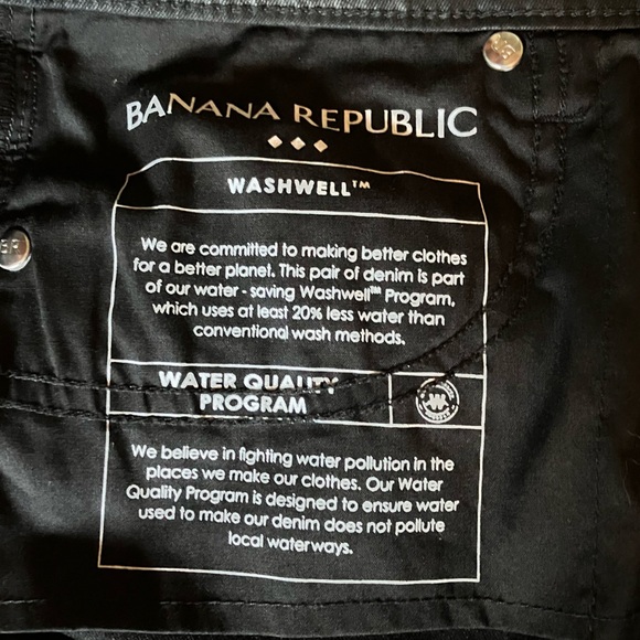 Banana Republic Black High Rise Slim Coated Jeans Sz 8 - Picture 12 of 13